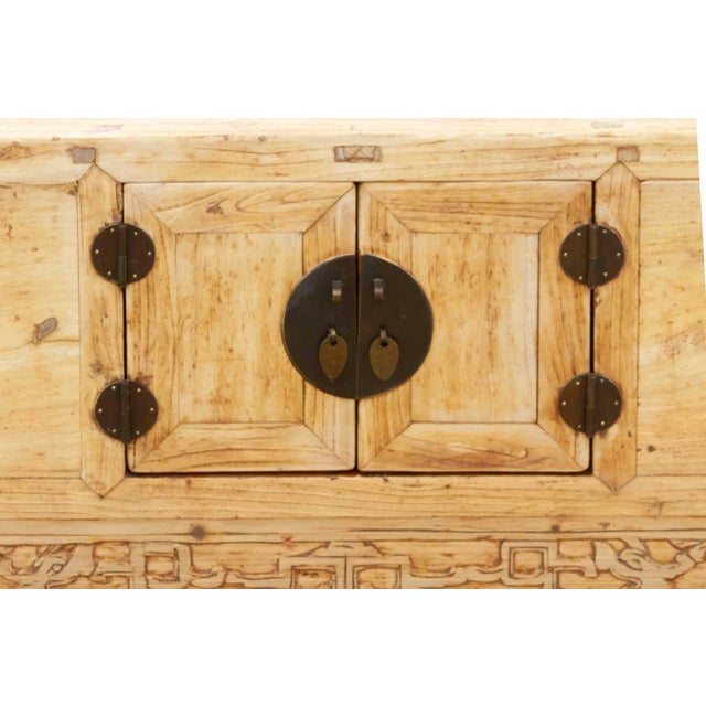 Tan Antique Bleached Wood Chinese Chest For Sale - Image 8 of 10