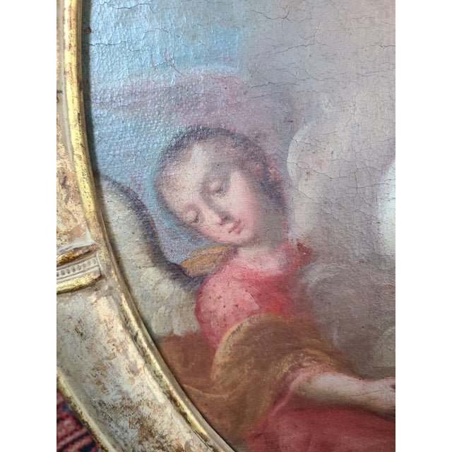 Antique 18th Century Religious Oil Painting Assumption of the Virgin Mary For Sale In Los Angeles - Image 6 of 16