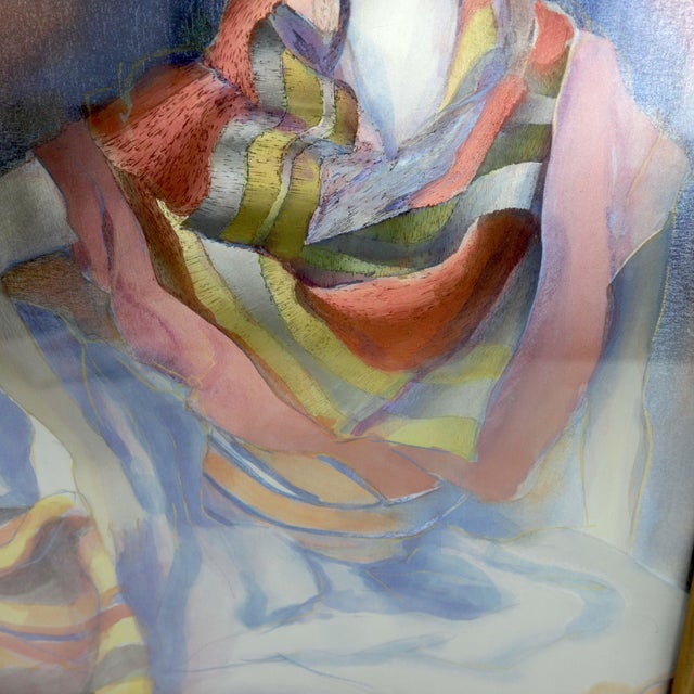 Rare Illuminated Art Print "Lady With Hat" For Sale - Image 4 of 7