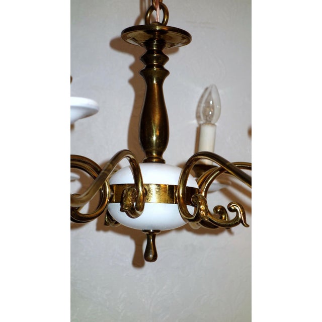 1920s Antique Brass Chandelier from Kaiser-Leuchten, 1920s For Sale - Image 5 of 10