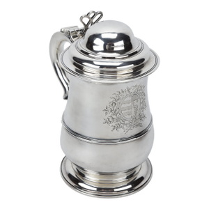 George III Period English Sterling Silver Lidded Tankard by William Grundy, London Circa 1763