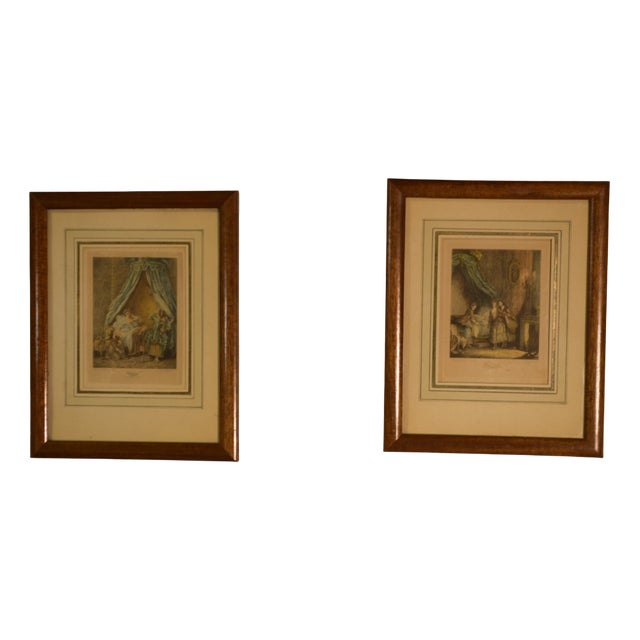Sigmund Freudenberger, The Rising and the Setting of the Sun, 1800s, Paper, Set of 2 For Sale