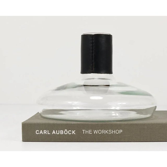 Vase Decanter with Black Leather Top by Carl Auböck, 1950s For Sale - Image 6 of 11