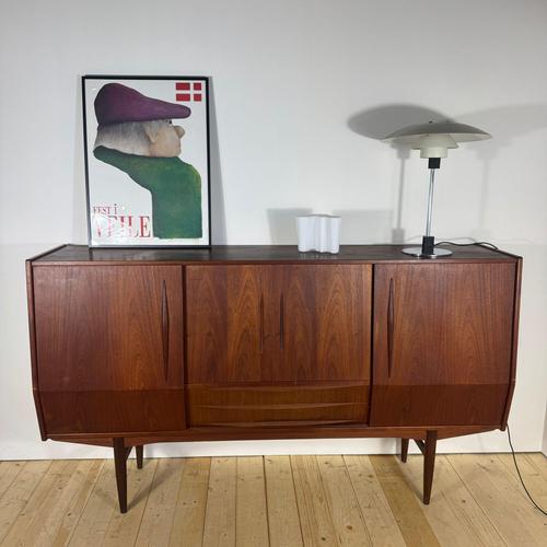 Tall Teak Sideboard – Original 1960s Scandinavian Mid-Century Elegance