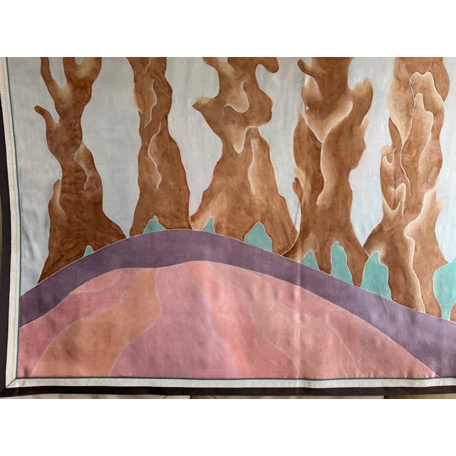 Textile Hand-Dyed Tapestry Painting by French Artist, Marie Luare-Ilie, 1980s For Sale - Image 7 of 14