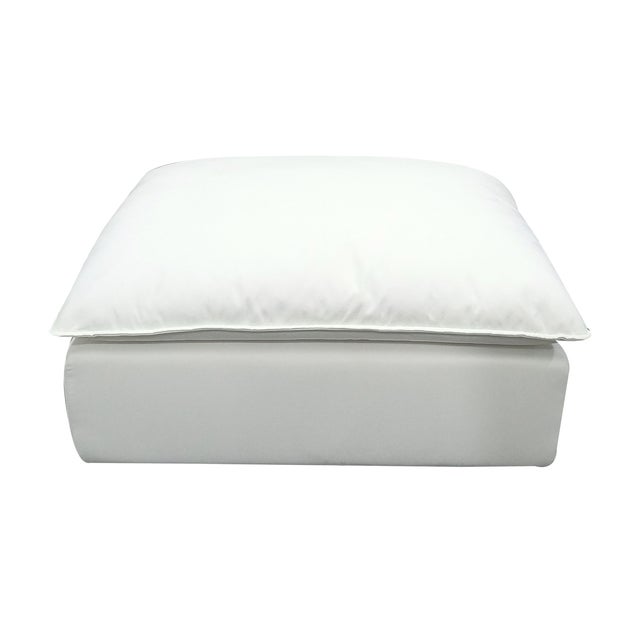 Boho Chic Cali Pearl Performance Fabric Ottoman For Sale - Image 3 of 6
