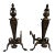 Pair of Early 19th Century Italian Gilt Wrought Iron Acanthus Andirons For Sale