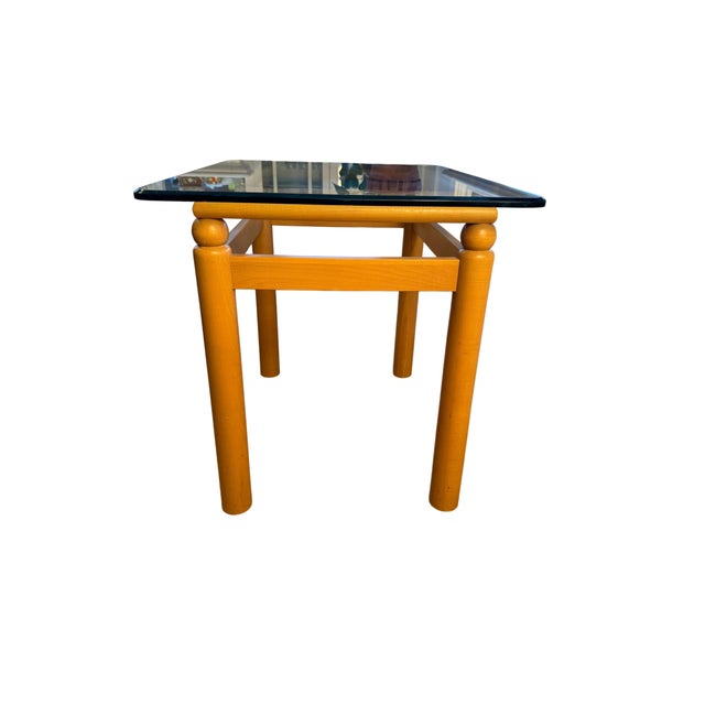 Late 20th Century Ethan Allen Contemporary Glass Side Table For Sale - Image 5 of 7