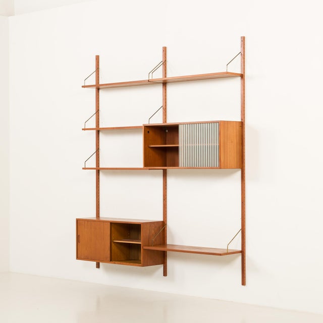Brown Vintage Two Bay Wall Unit from Hansen and Guldborg, 1960s For Sale - Image 8 of 16