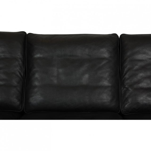 3 Seater 2209 Sofa in Black Leather by Børge Mogensen, 1990s For Sale - Image 6 of 18