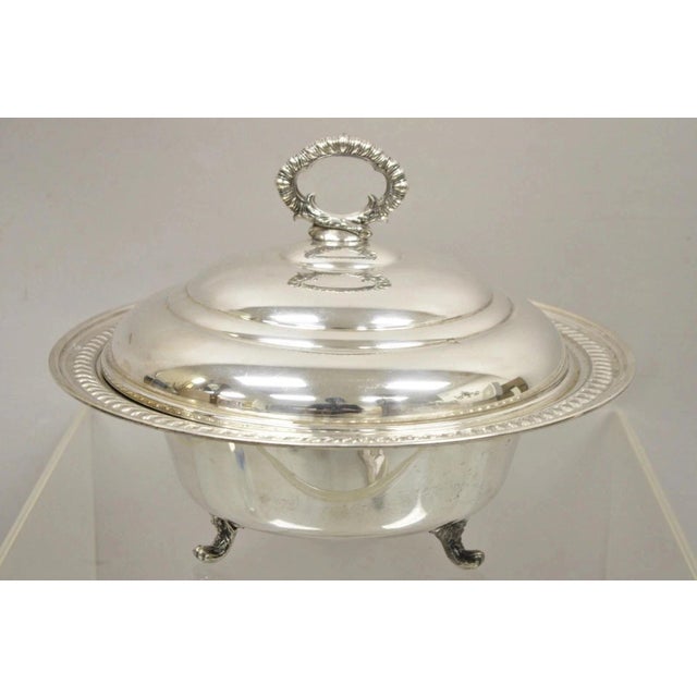 Vintage Victorian Silver Plated Covered Vegetable Serving Dish Platter Bowl For Sale - Image 10 of 10