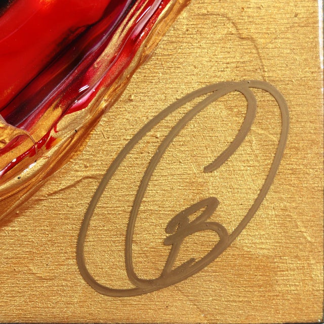 Wood Divine Spark of Love XXXXX - Original Heart Pop Art Mixed Media Acrylic and Resin on Wood Panel by Cynthia Coulombe-Bégin For Sale - Image 7 of 9