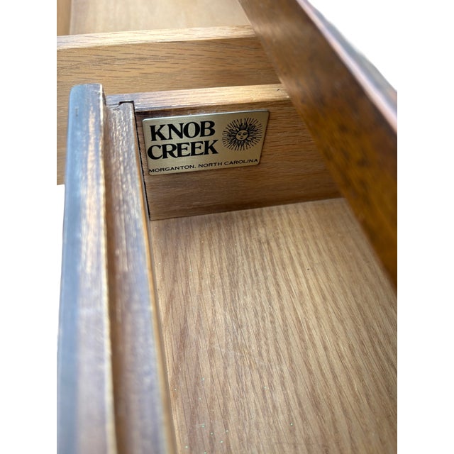 1970s Ethan Allen Knob Creek Burled Wood Console Table For Sale - Image 18 of 18