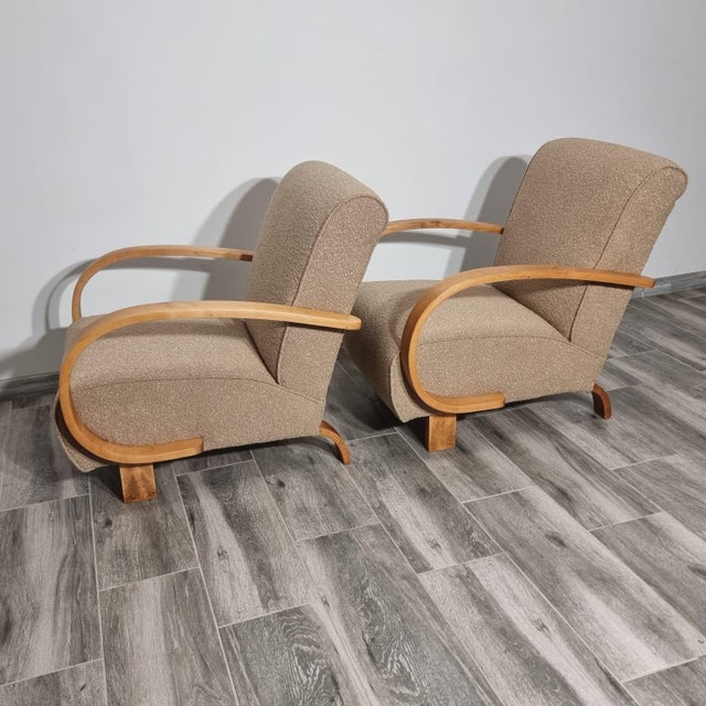 Art Deco Lounge Chairs by Jindřich Halabala, 1950s, Set of 2 For Sale - Image 16 of 17