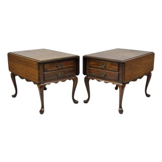 Vintage Pennsylvania House Cherry Wood Drop Leaf Pembroke End Tables - A Pair For Sale