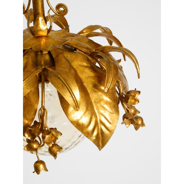 Vintage Gold-Plated Metal Pendant Lamp with Glass Sphere by Hans Kögl, 1970s For Sale - Image 14 of 18