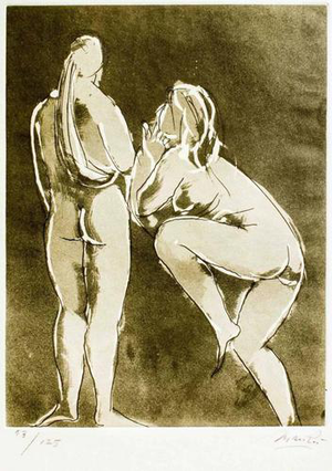 Giacomo Manzú, Dancers Edition of 125, Nude, 1970s, Etching