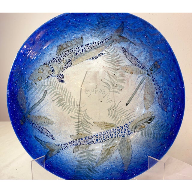 Up for sale is an exquisite antique 1930's Ernst Hantich & Co, Johnolyth dragonfly/ fish glass bowl. This hand-blown glass...