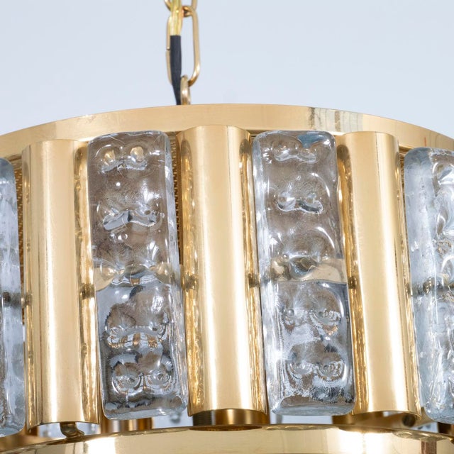 1960s Brass and molded glass pendant by Carl Fagerlund For Sale - Image 5 of 10