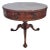 Vintage Weiman Heirloom Mahogany & Gilt Tooled Leather Top Drum Table For Sale