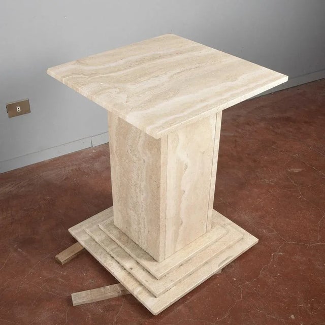 Heavy Travertine Marble Table, 1980s For Sale - Image 5 of 8