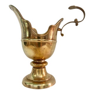 Mid 20th Century Brass Pedestal Ewer or Lavabo Water Vessel For Sale