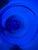Vintage Cobalt Blue Flattened Glass Bottle Vase 19 Inch For Sale - Image 9 of 9