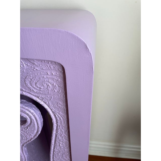 1980s Postmodern Sculptural Waterfall Pedestal With Cast Plaster Relief For Sale - Image 9 of 9