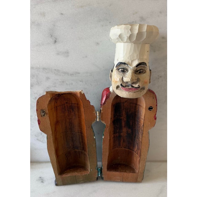 Vintage Hand Carved Wood Italian Chef Wine Bottle Holder For Sale - Image 10 of 12