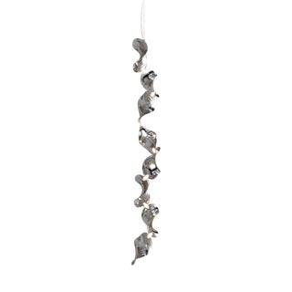 Dune 8 Vertical Line Light with Silver Hand Polished Shades by Daniel Becker for Moss Objects For Sale