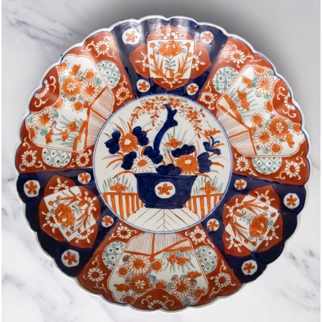 Paint Large Antique 19th Century Meiji Japanese Imari Chargers, a Pair For Sale - Image 7 of 14