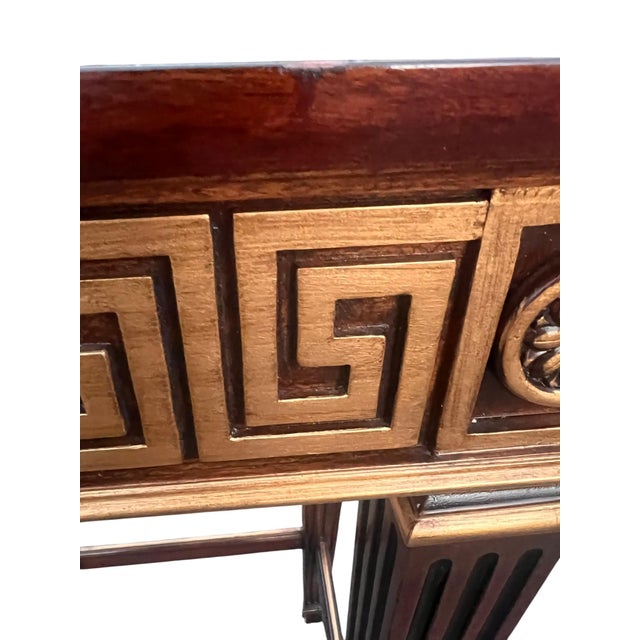 Late 20th Century Hickory White Greek Key Console For Sale - Image 11 of 18