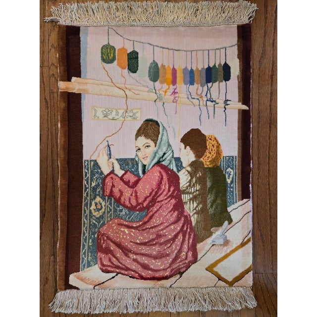 Vintage Persian Pictorial Tabriz Rug, Hand-Knotted Wool For Sale In Phoenix - Image 6 of 18