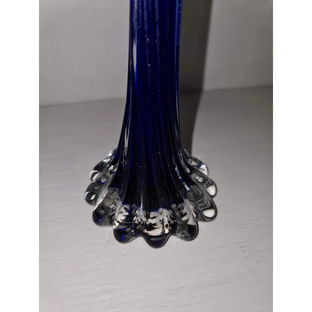 Blue Twisted Glass Vase, 1960s, in Flawless conditions. Designed 1960 to 1969