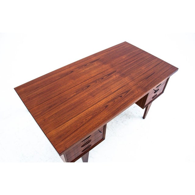 Brown Vintage Danish Teak Desk, 1960s For Sale - Image 8 of 16