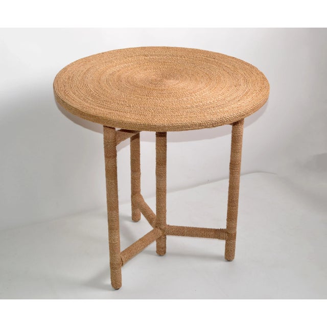 Palecek Mario Lopez Torres Style Round Rope Coffee Table on Geometric Base for Palecek For Sale - Image 4 of 13