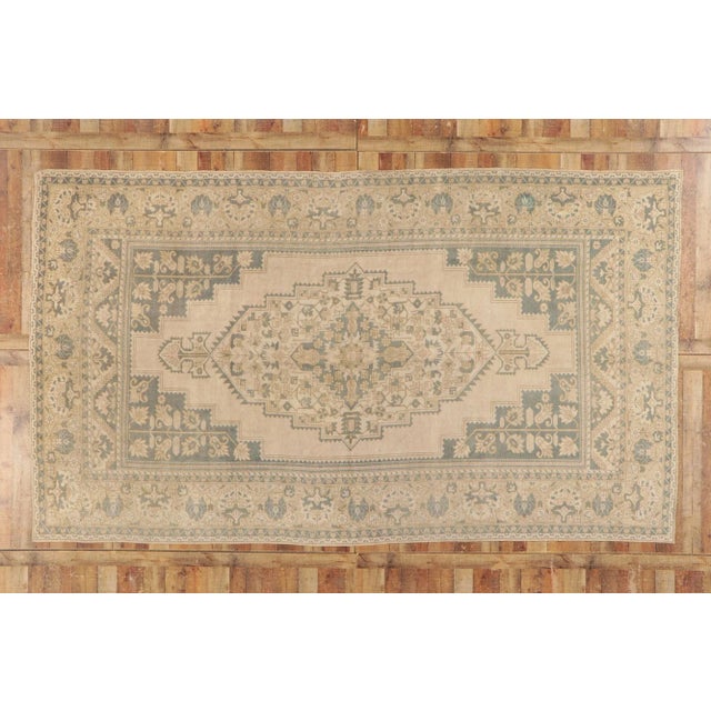 Tan Vintage Turkish Oushak Rug - 07'05 X 12'10 For Sale - Image 8 of 9