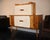 Art Deco Sideboard in Maple with Leather and Art Glass by Laszlo Hoenig, 1940s For Sale - Image 4 of 15