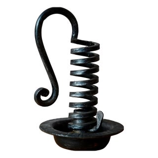 Antique Wrought Iron Cellar Rat Candlestick, 1960s For Sale