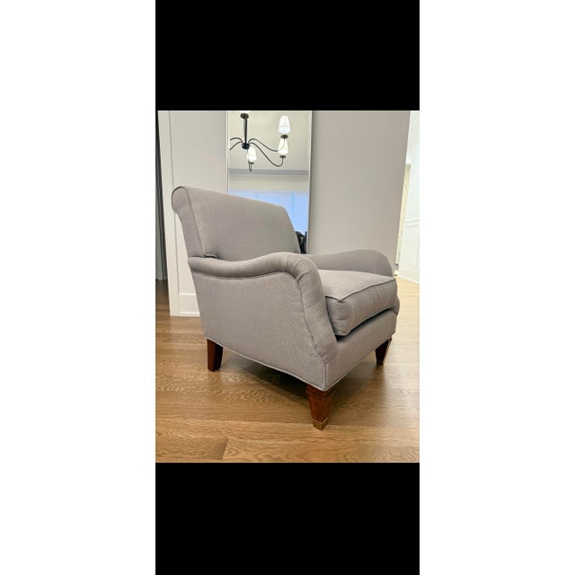 Massoud English Roll Arm Club Chairs- A Pair For Sale - Image 11 of 12