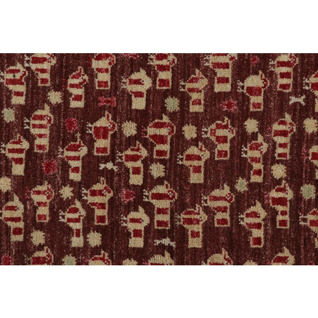 Rug & Kilim Rug & Kilim’s Tribal Style Runner Rug in Red With Geometric Bird Pictorials For Sale - Image 4 of 7