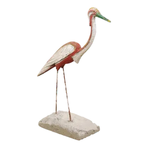 Mid 20th Century French Garden Bird Statue of a Walking Crane