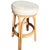 Wood Rattan Double Strand Arched Barstool With Ivory Upholstered Plush Seat, Pair For Sale - Image 7 of 12