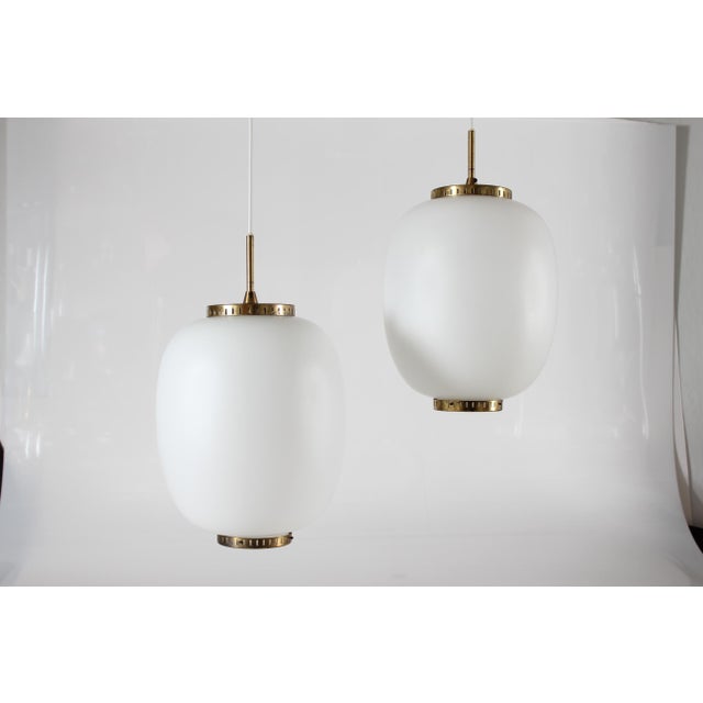 Large China Pendants in Opaline Glass by Bent Karlby for Lyfa, 1960s, Set of 2 For Sale - Image 9 of 9