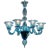 Blue Murano Glas Chandelier With 8 Lights For Sale