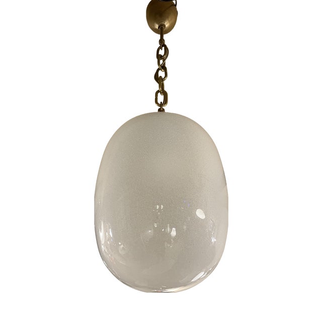 Hand-Blown Pulegoso Murano Glass Globe Suspension in the style of Archimede Seguso For Sale