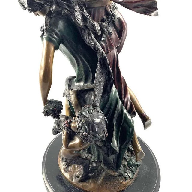 Large 20th Century French Bronze of Dancing Figures with Tambourine For Sale - Image 10 of 12