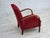 Red Art Deco Danish Armchair in Red Furniture Wool and Beech Wood, 1950s For Sale - Image 8 of 18