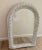 Vintage Arched White Wicker Wall Mirror For Sale - Image 9 of 9