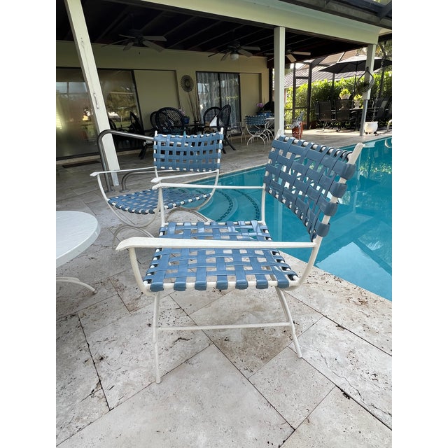 Mid-Century Modern 1970s Brown Jordan Style Lattice Patio Table & 2 Chairs For Sale - Image 3 of 9